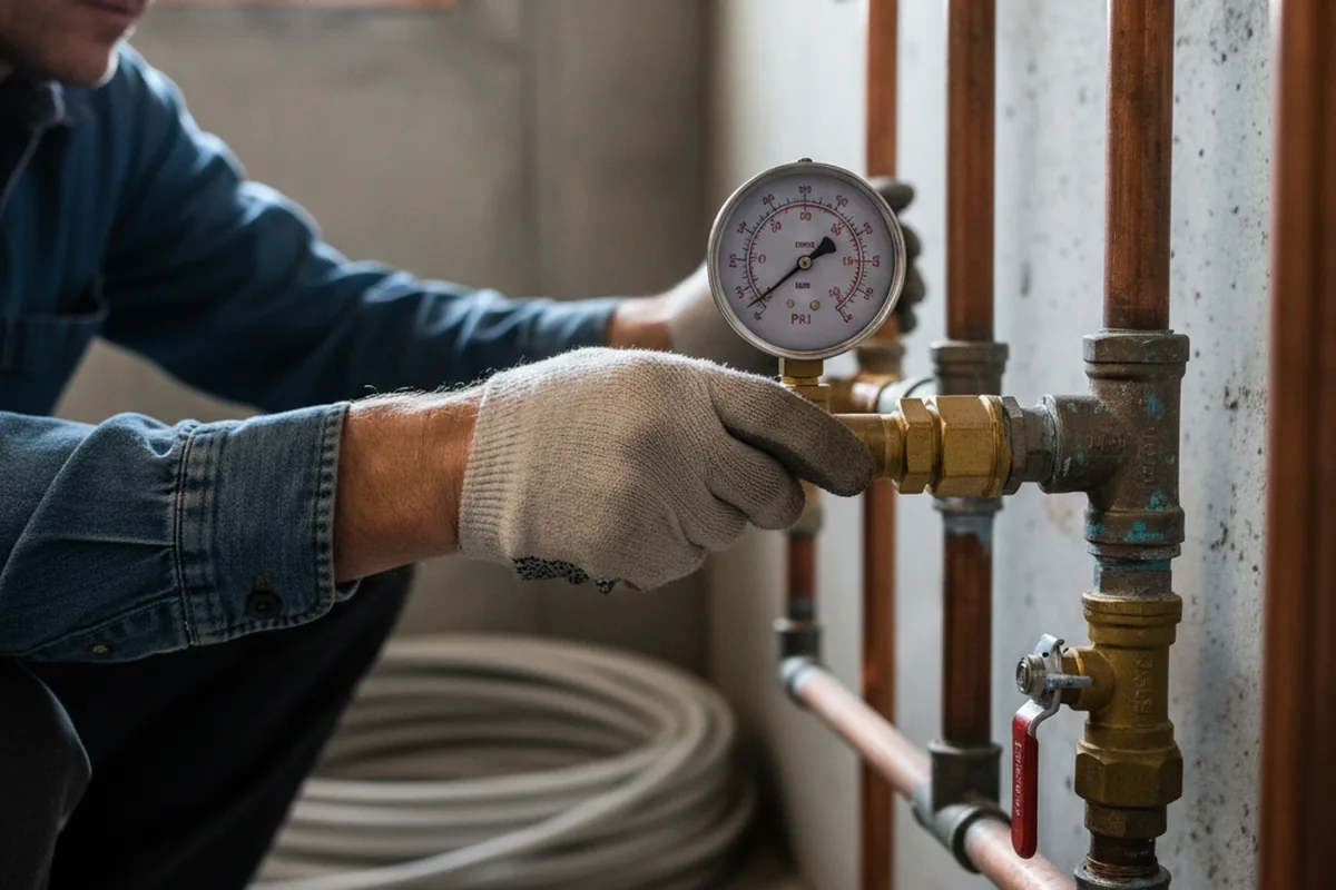 Pressure testing a repaired line during Water Line Repair in Golden